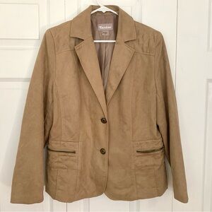 TANJAY Faux-Suede Camel Color Blazer Jacket Women’s Size 10